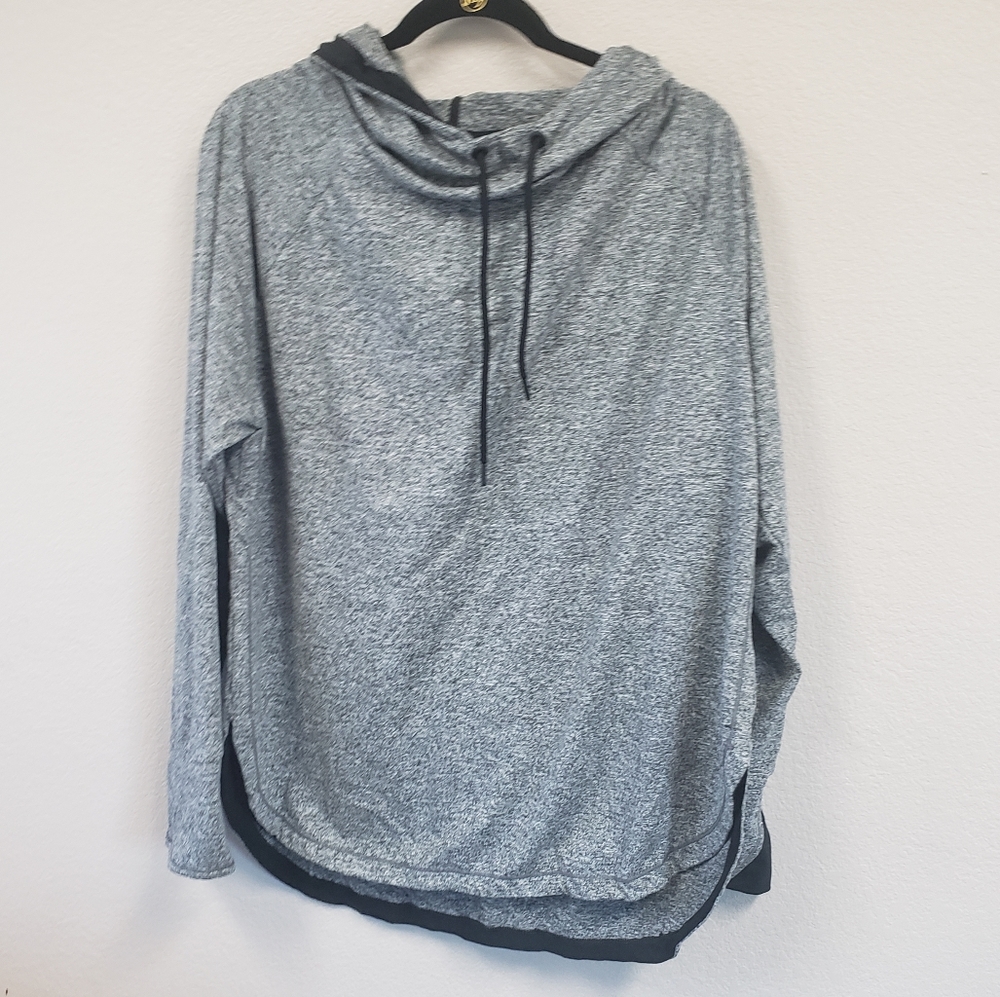 Tangerine hooded long sleeve top. Grey, size XXL